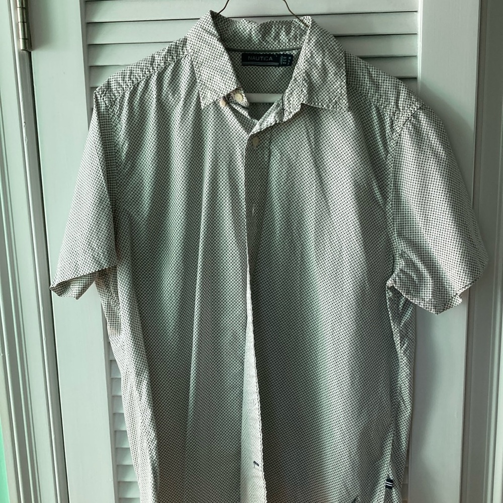 Grey & White Casual Button Down